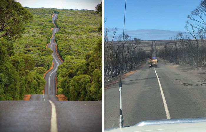 FOTOS: 21 Antes e depois, fotos da Austrália mostram quanto dano os incêndios já causaram