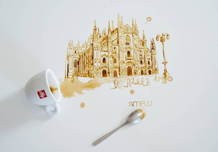 Descubra a arte surpreendente de Giulia Bernardelli: Pinturas feitas com café 2