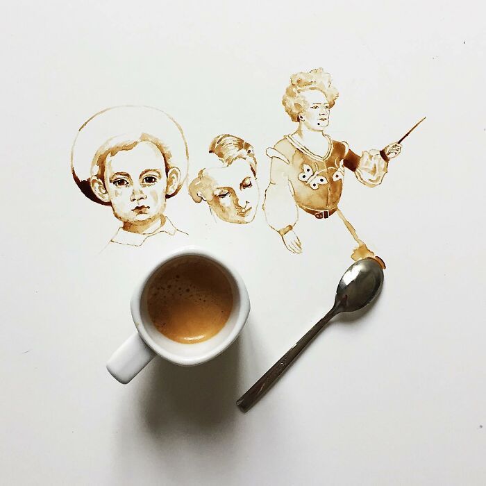 Descubra a arte surpreendente de Giulia Bernardelli: Pinturas feitas com café 13