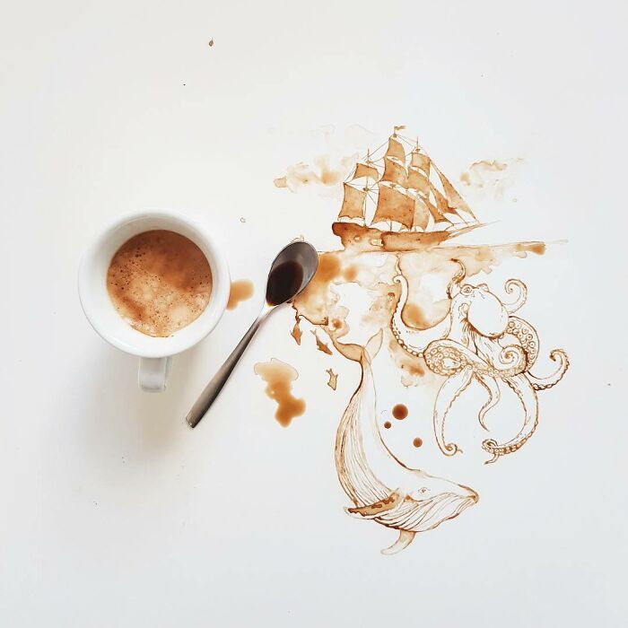 Descubra a arte surpreendente de Giulia Bernardelli: Pinturas feitas com café 15