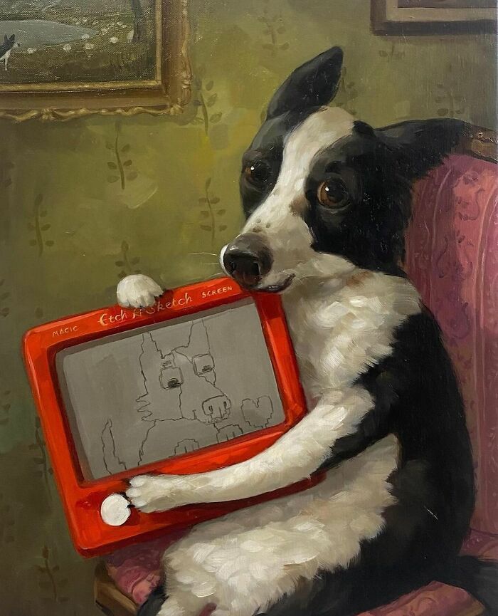 Arte e felicidade: Pinturas de animais de estimação que vão fazer você sorrir (30 fotos) 7