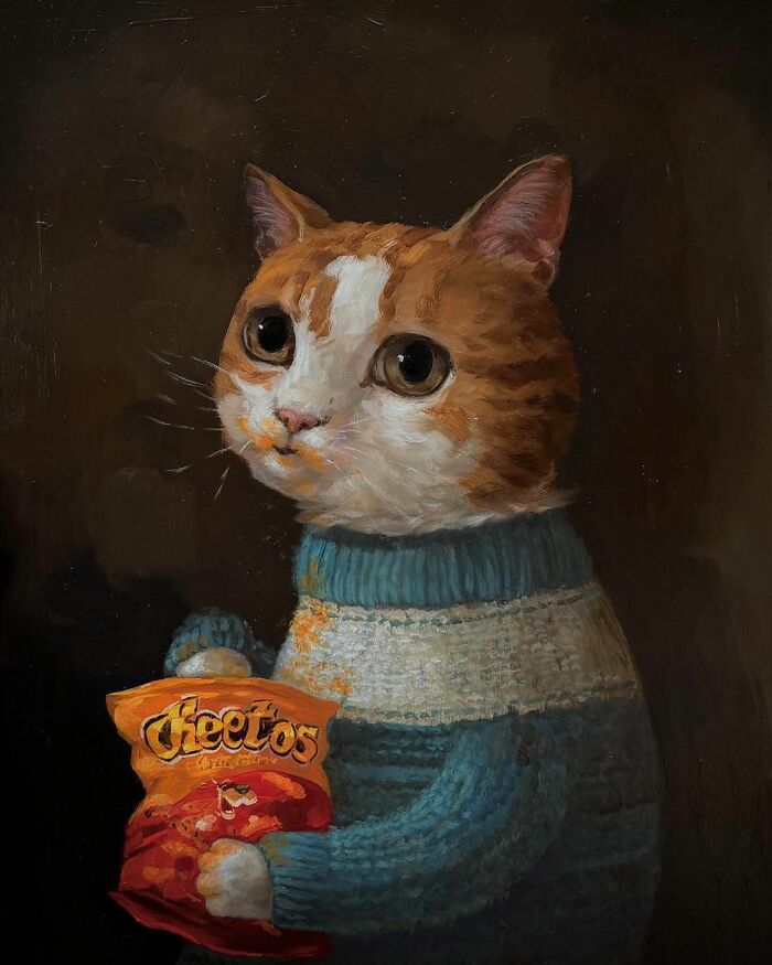 Arte e felicidade: Pinturas de animais de estimação que vão fazer você sorrir (30 fotos) 8