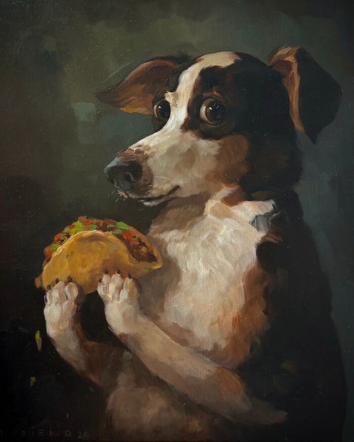 Arte e felicidade: Pinturas de animais de estimação que vão fazer você sorrir (30 fotos) 10