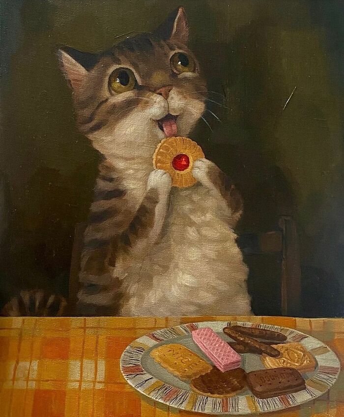 Arte e felicidade: Pinturas de animais de estimação que vão fazer você sorrir (30 fotos) 18