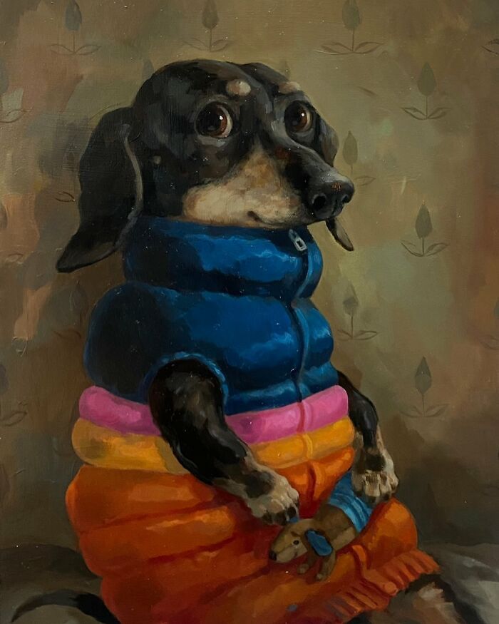 Arte e felicidade: Pinturas de animais de estimação que vão fazer você sorrir (30 fotos) 20