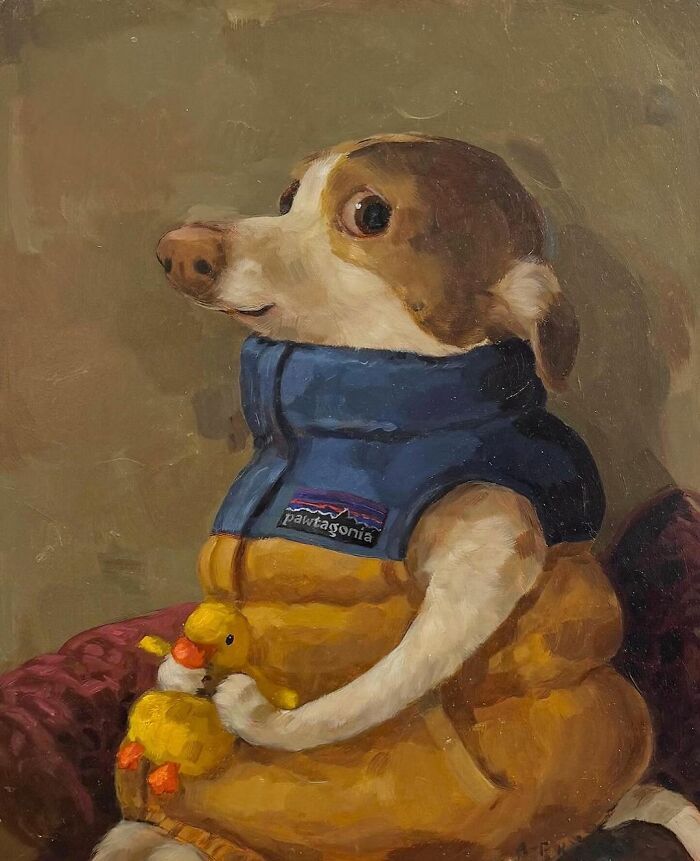 Arte e felicidade: Pinturas de animais de estimação que vão fazer você sorrir (30 fotos) 22