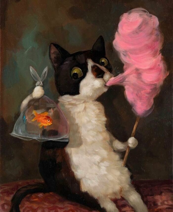 Arte e felicidade: Pinturas de animais de estimação que vão fazer você sorrir (30 fotos) 25