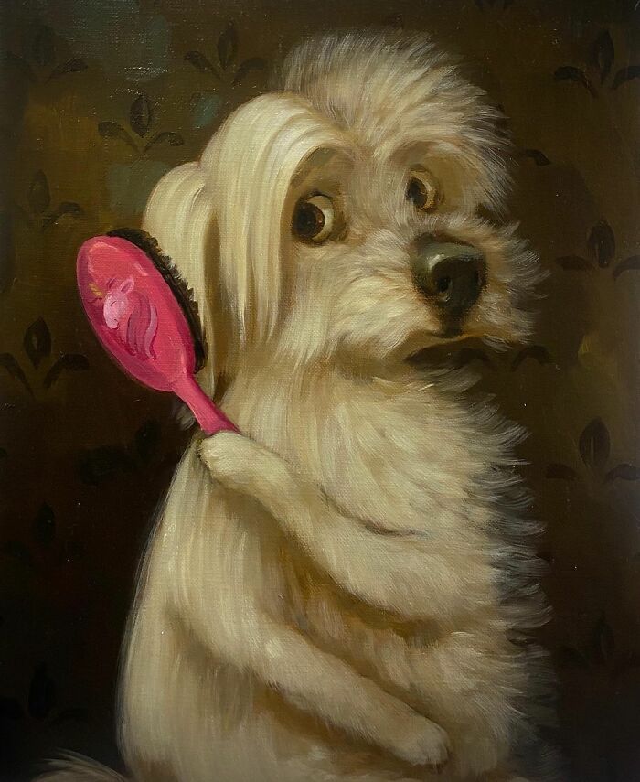 Arte e felicidade: Pinturas de animais de estimação que vão fazer você sorrir (30 fotos) 27