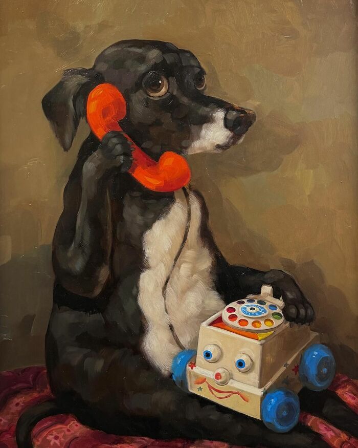 Arte e felicidade: Pinturas de animais de estimação que vão fazer você sorrir (30 fotos) 30