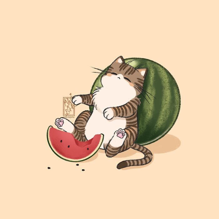 A artista que está encantando o Instagram com seus adoráveis desenhos de gatos (20 fotos) 8