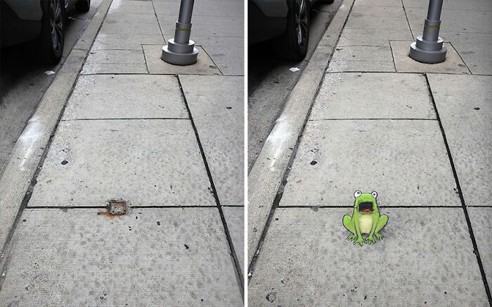 A magia da arte de rua de David Zinn: Criaturas fantásticas que ganham vida (35 fotos) 5