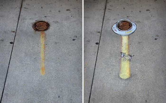 A magia da arte de rua de David Zinn: Criaturas fantásticas que ganham vida (35 fotos) 13