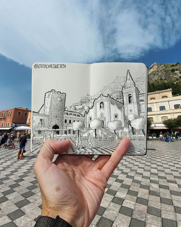 Pietro Cataudella: Transformando viagens em arte com o projeto City Live Sketch (33 fotos) 11