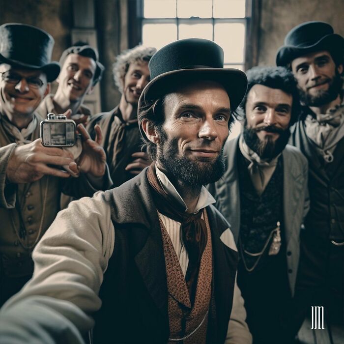 E se eles fossem influencers? Artista mostra selfies icônicas de figuras históricas (28 fotos) 5